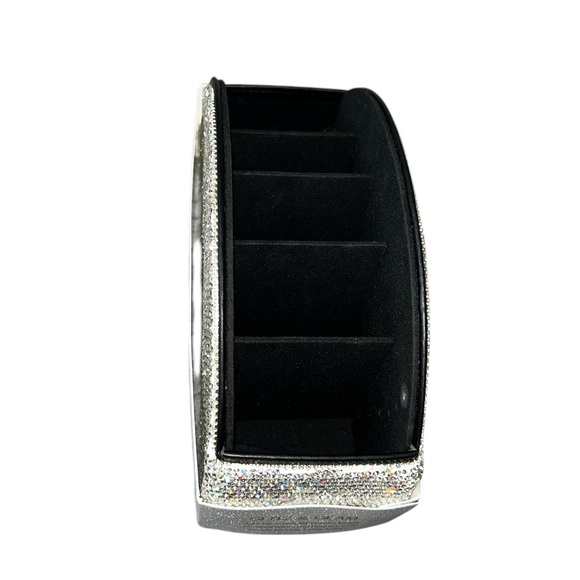 ✨️ VIRAL Glitz & Glam Makeup Silver glitter Rhinestone Brush Holder ✨️ - Picture 5 of 6